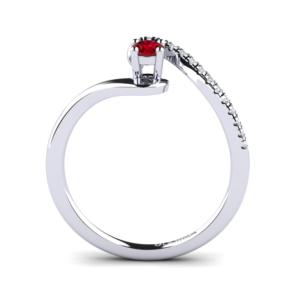 Red Zirconia Engagement Ring Doreen