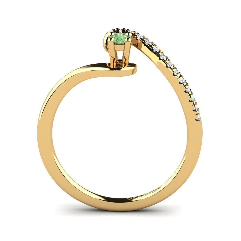 Diamante Verde Anel de Noivado Doreen 0.1crt