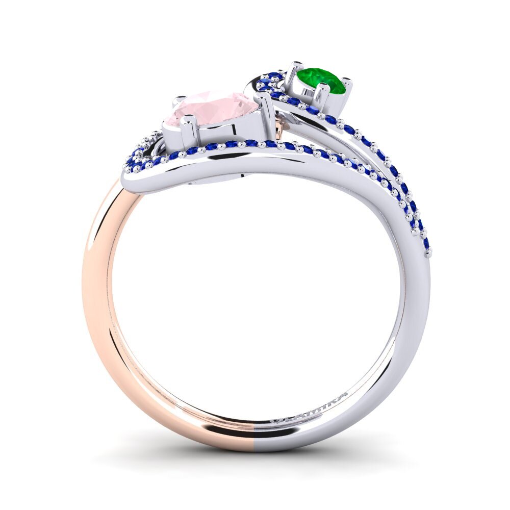 14ct White / Rose Gold Rose Quartz Ring Dorenda