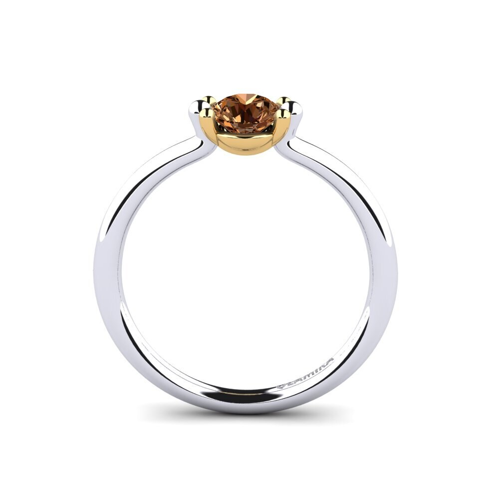 18ct White & Yellow Gold Brown Diamond Women's Ring Dorotea 0.5 crt