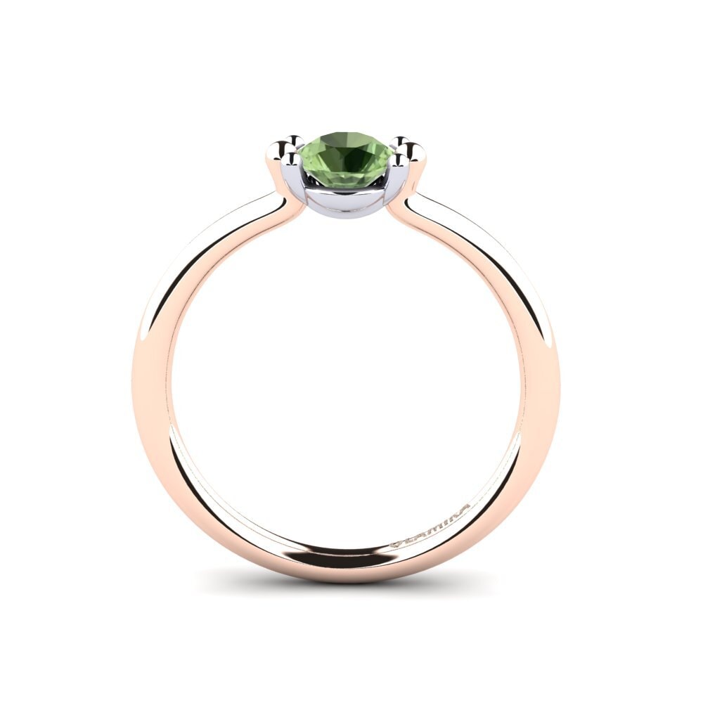 18ct Rose & White Gold Green Sapphire Women's Ring Dorotea 0.5 crt