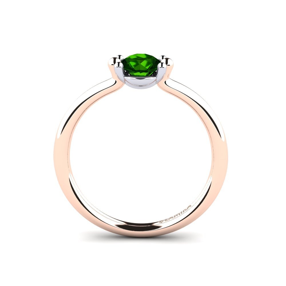 18ct Rose & White Gold Green Tourmaline Women's Ring Dorotea 0.5 crt