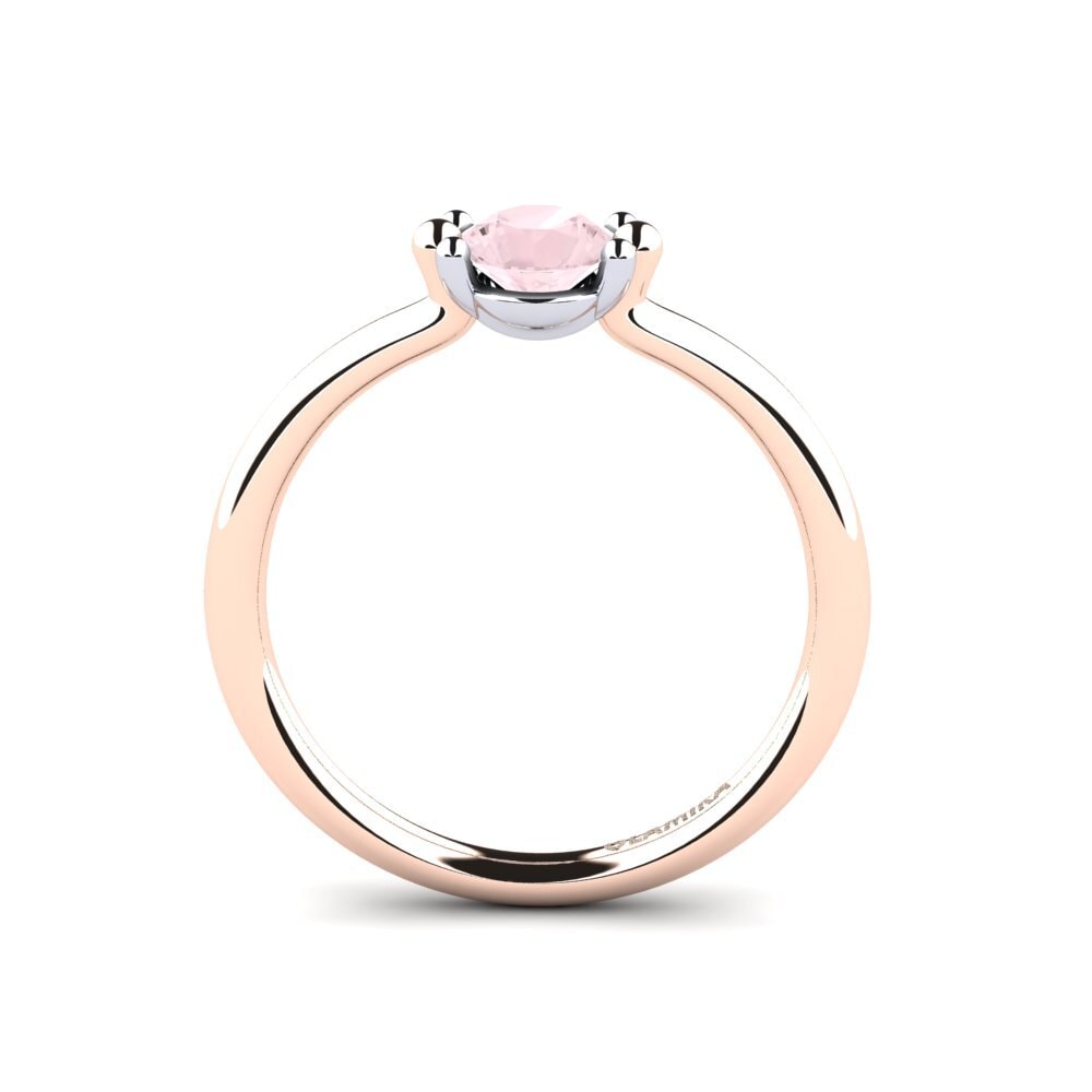 18ct Rose & White Gold Rose Quartz Women's Ring Dorotea 0.5 crt