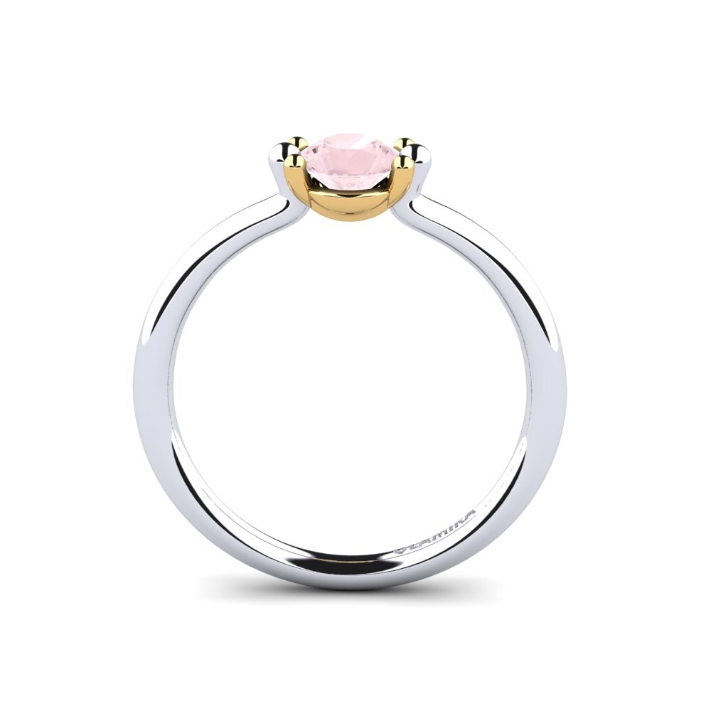 18ct White & Yellow Gold Rose Quartz Women's Ring Dorotea 0.5 crt