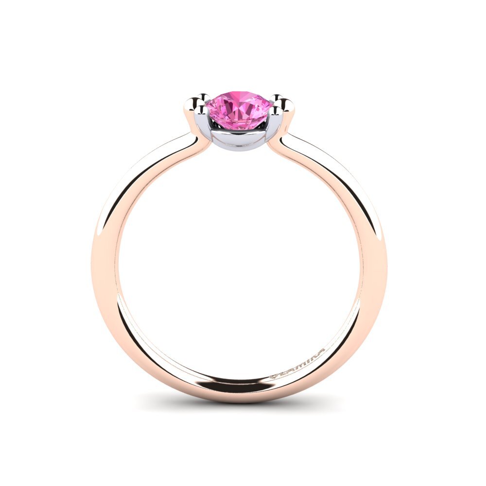 18ct Rose & White Gold Pink Topaz Women's Ring Dorotea 0.5 crt