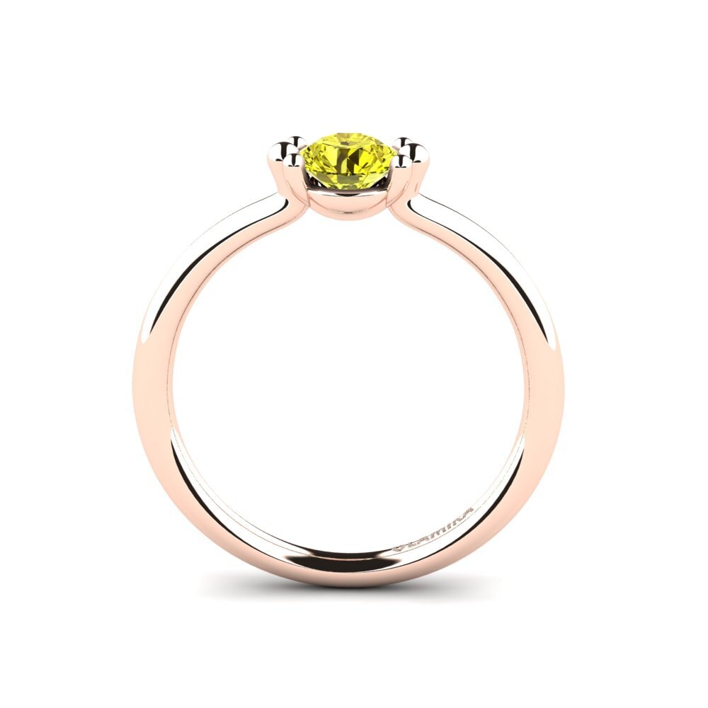 14ct Rose Gold Yellow Diamond Women's Ring Dorotea 0.5 crt