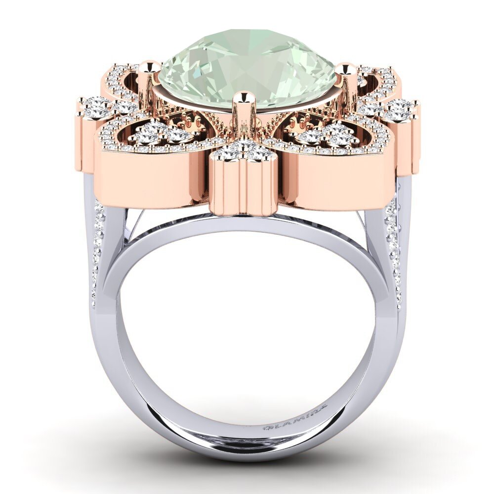 18k Oro Blanco / Rosa Anillo Dottie