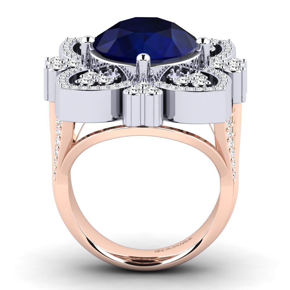 14ct Rose / White Gold Ring Dottie