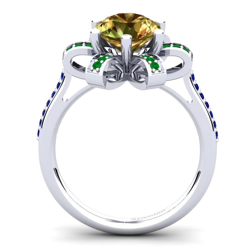 18ct White Gold Sultan Stone Engagement Ring Drancy