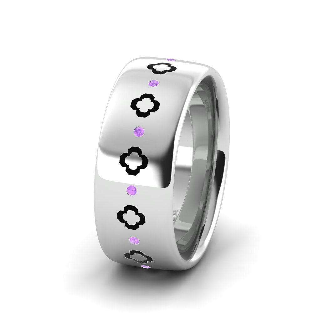 Amethyst Women's Wedding Ring Dreamy Shiny 8.0 mm