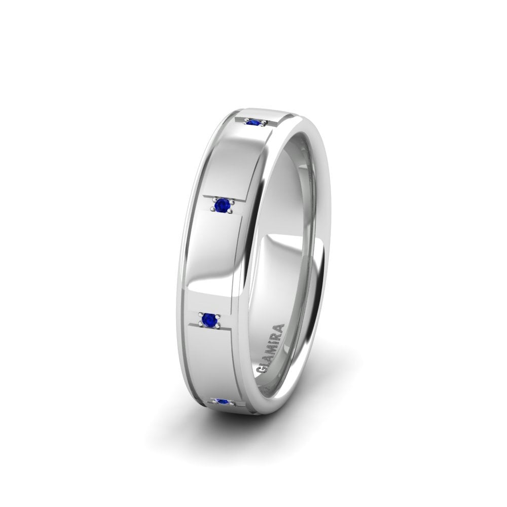 950 Platinum Sapphire Women's Wedding Ring Dreamy Elegancy 5 mm