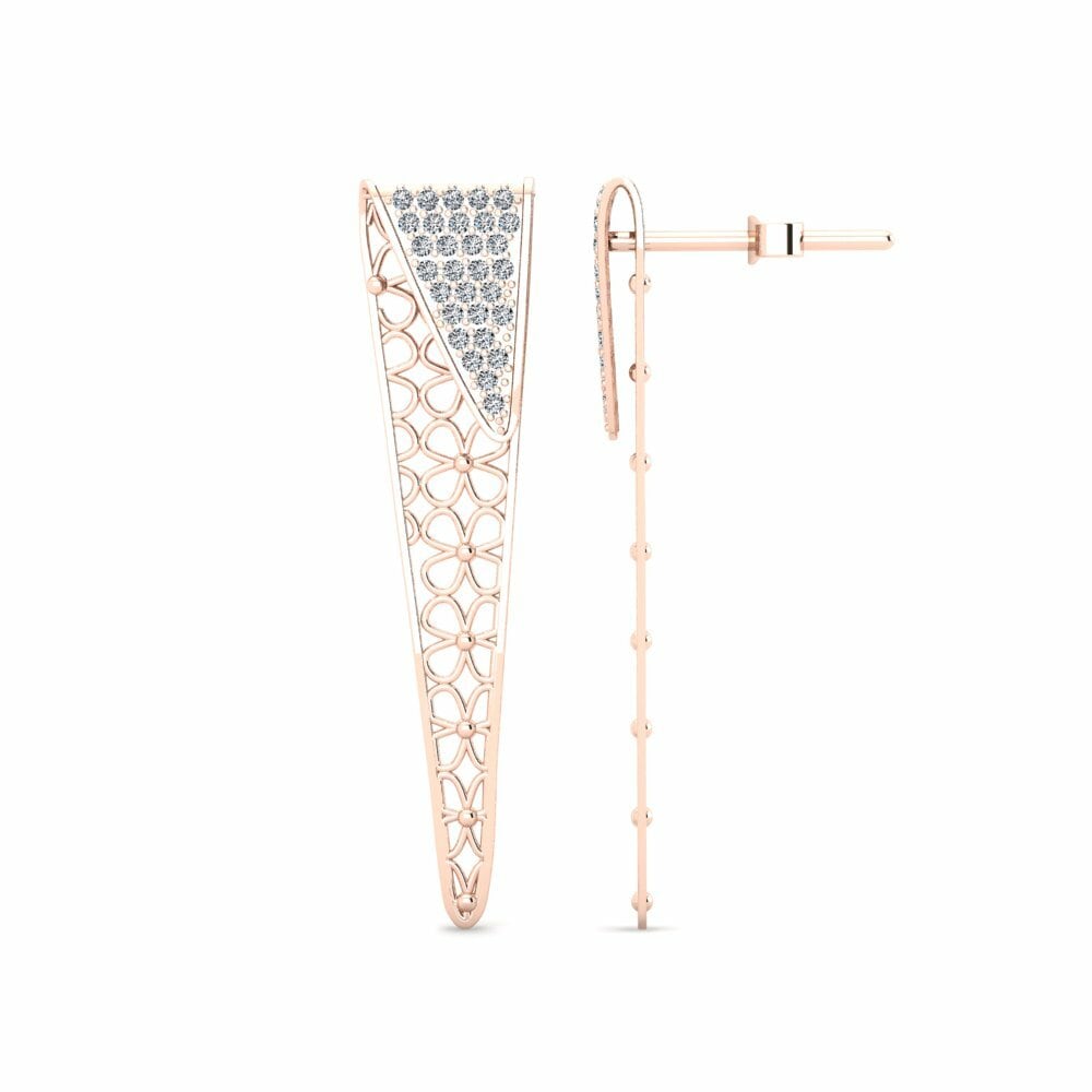 14k Oro Rosa Pendiente de mujer Droughty