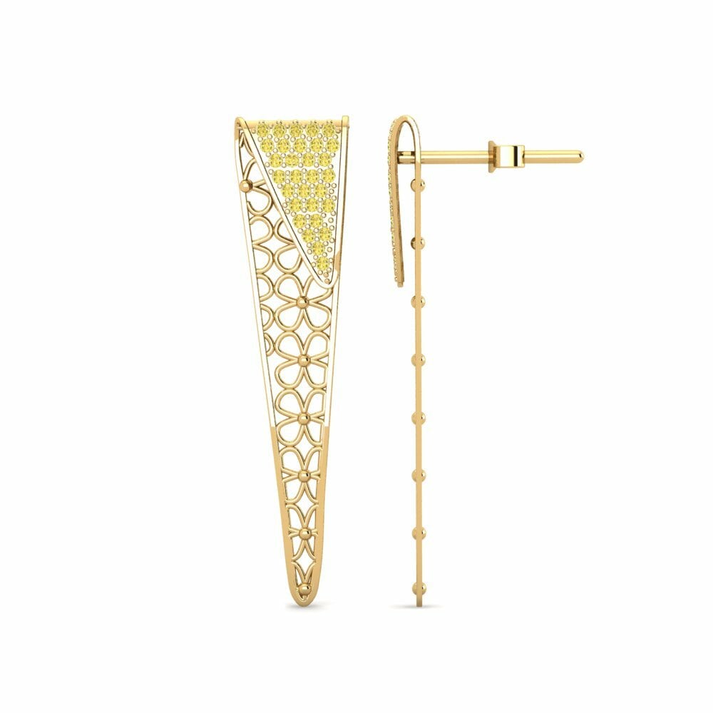 Saphir Jaune Boucle d'oreille femme Droughty