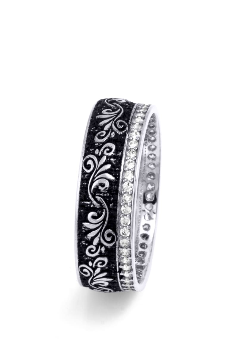 18k White Gold Women's Wedding Ring Ornate Beauty Basic