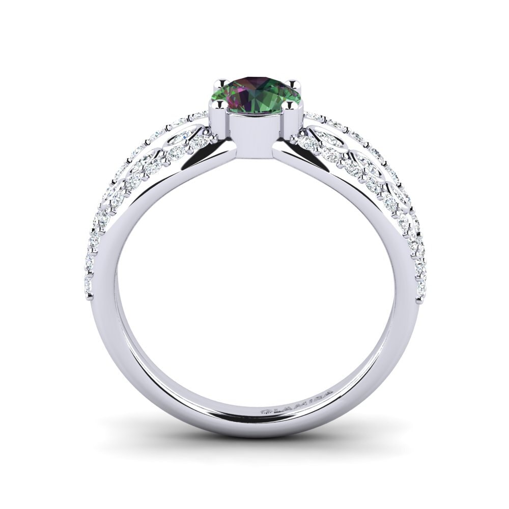 White Silver Mystic Topaz Women's Ring Ducchn