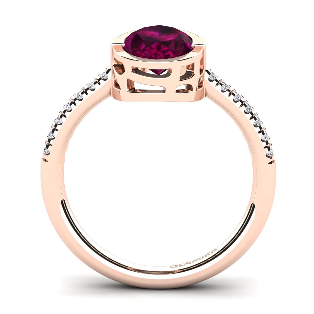 Rhodolite Garnet Engagement Ring Duga