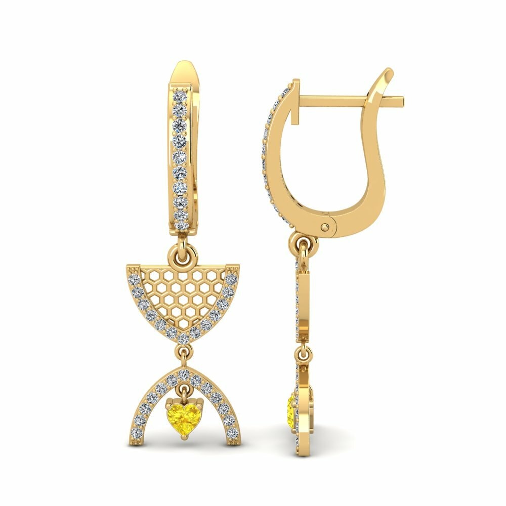 Saphir Jaune Boucle d'oreille femme Dugtrio