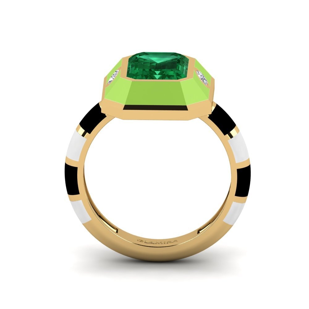 Smaragd (im Labor gezüchtet) Ring Dusj