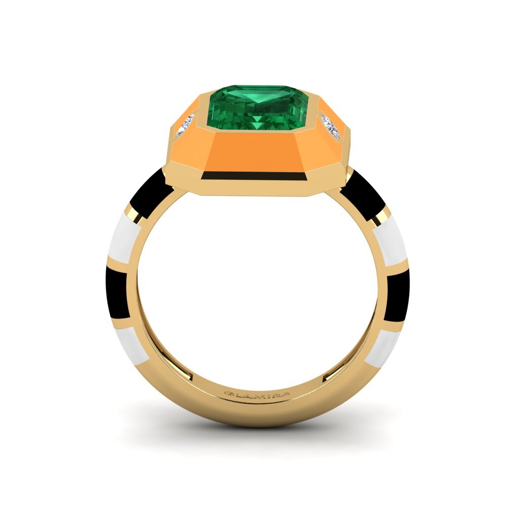 Smaragd (im Labor gezüchtet) Ring Dusj