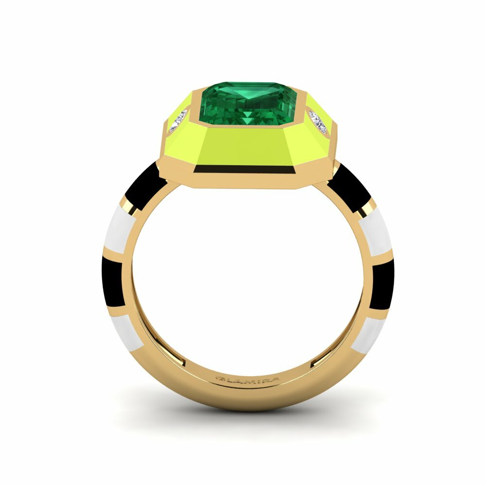 Émeraude (créée en laboratoire) Bague Dusj