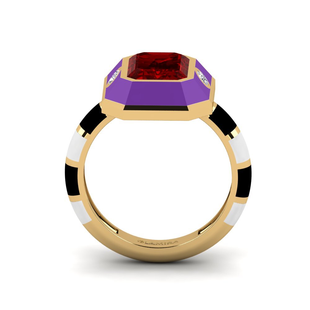 Rubin (im Labor gezüchtet) Ring Dusj