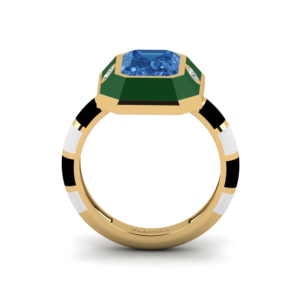 Dunkelblauer Zirkonia Ring Dusj