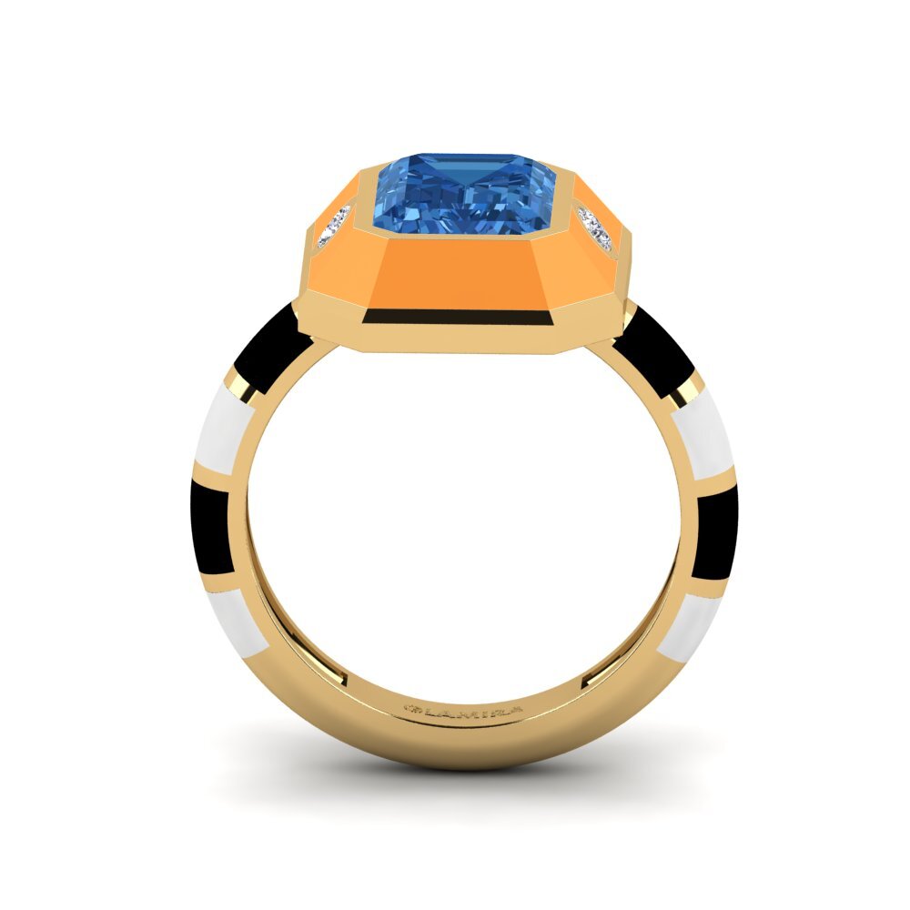 Dunkelblauer Zirkonia Ring Dusj