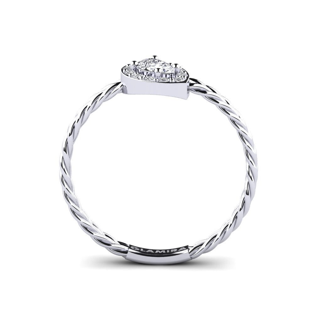 14k Oro Blanco Anillo Dychannie