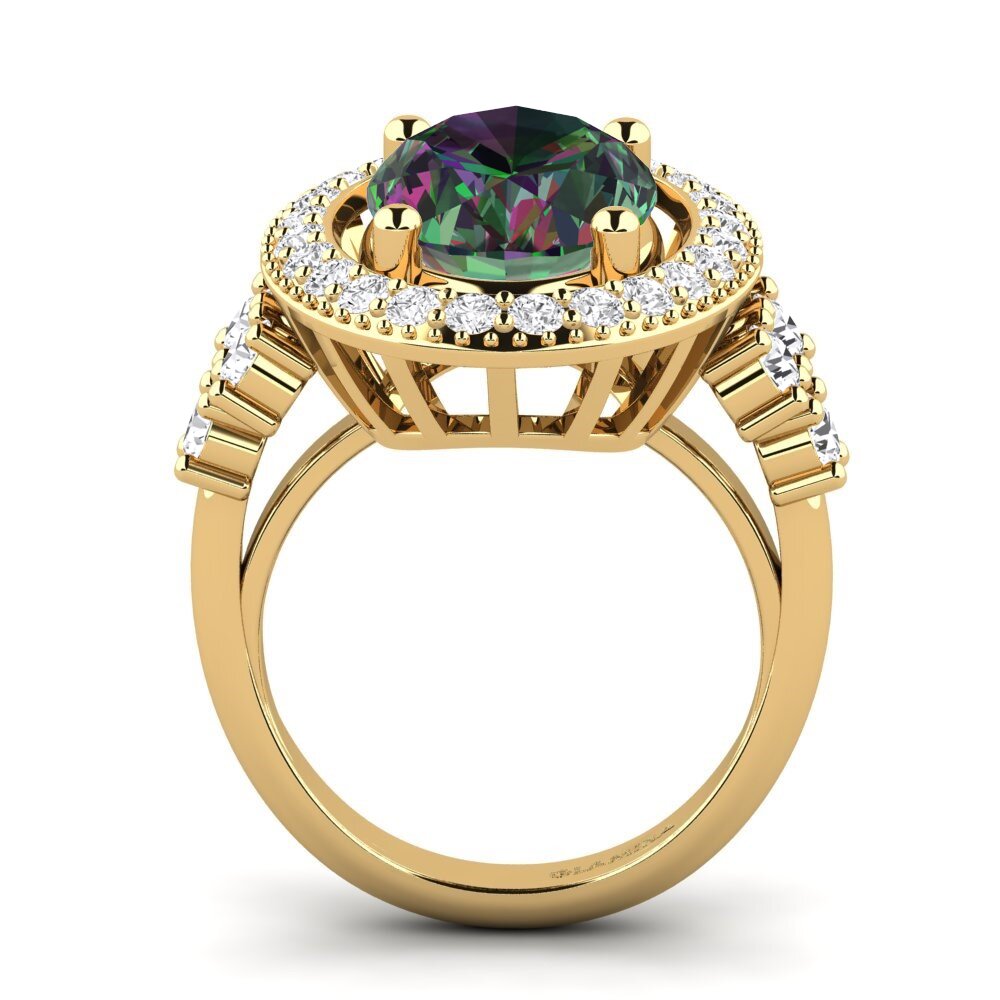 14k Oro Amarillo Anillo Eboni
