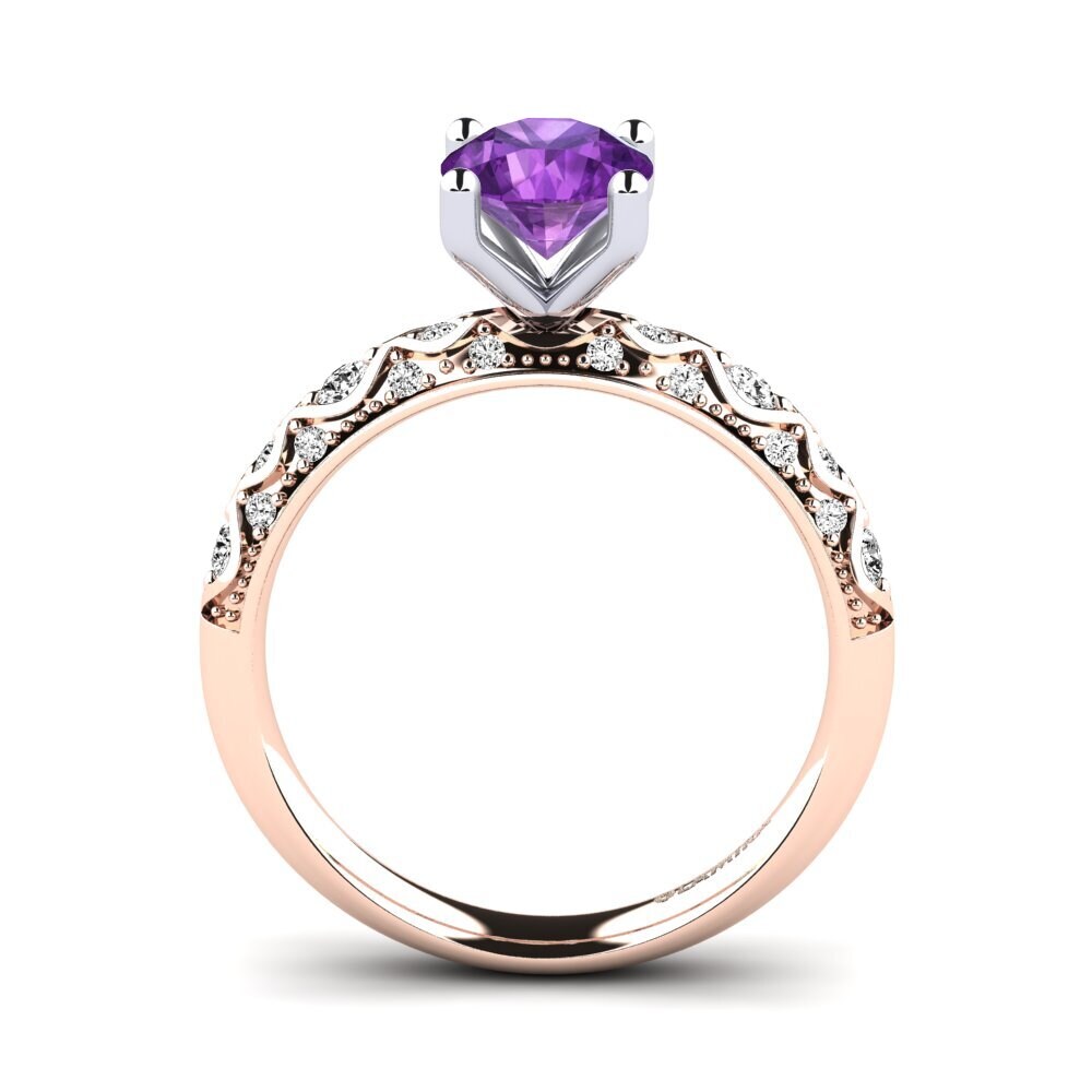 14ct Rose / White Gold Amethyst Engagement Ring Ebonie