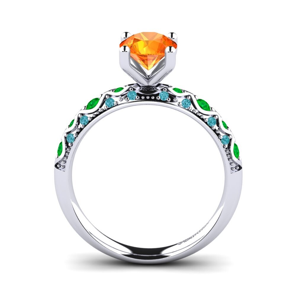 Orange Sapphire Engagement Ring Ebonie