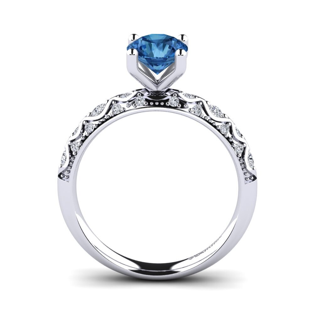 Circonita Azul Oscuro Anillo de compromiso Ebonie