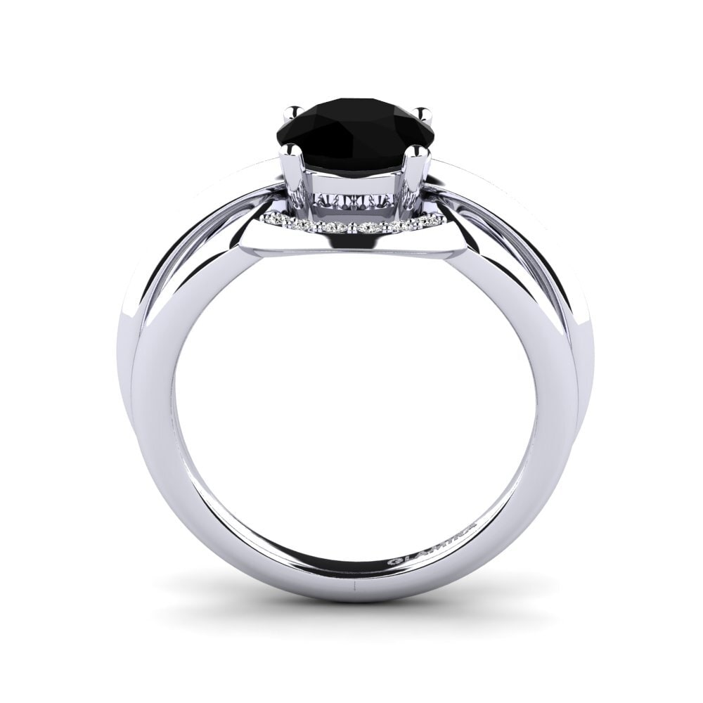 Ónix Negro Anillo de Mujer Ecgemd