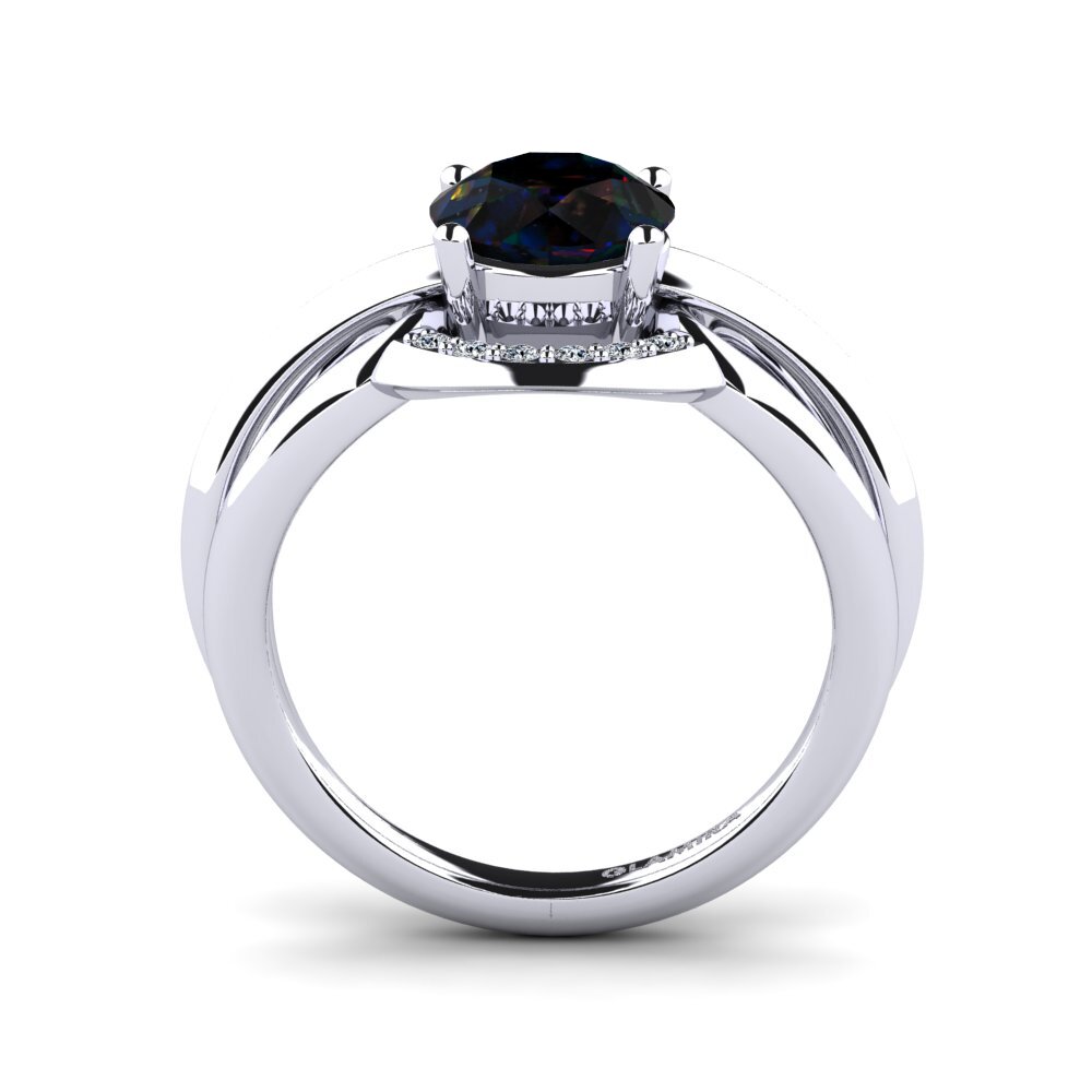 Black Opal Women's Ring Ecgemd