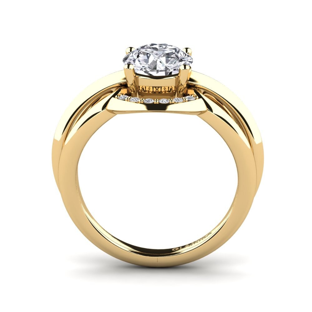 14ct Yellow Gold Diamond Women's Ring Ecgemd