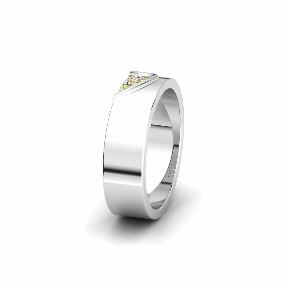 Or Blanc 14k Diamant Jaune Alliance pour femme Echteliebe