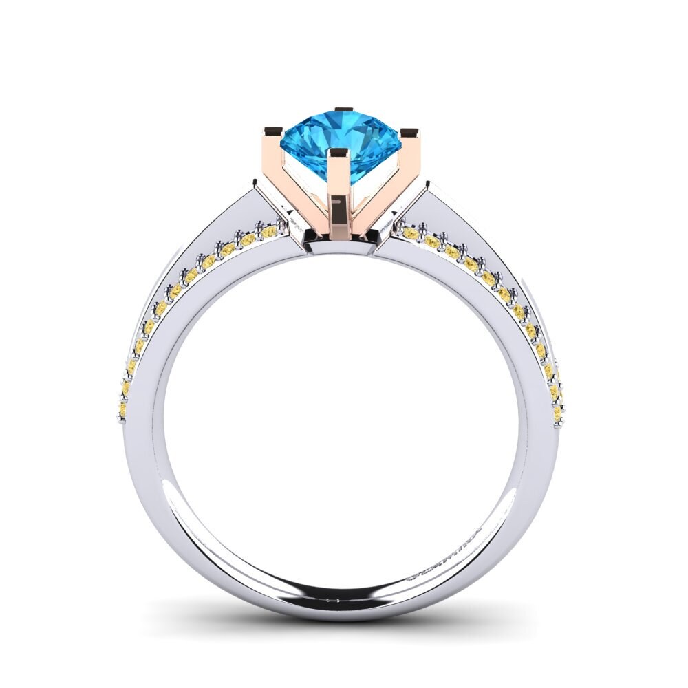 14k White & Rose Gold Engagement Ring Eddy
