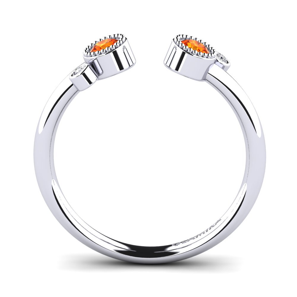 950 Palladium Orange Sapphire Ring Edelmira