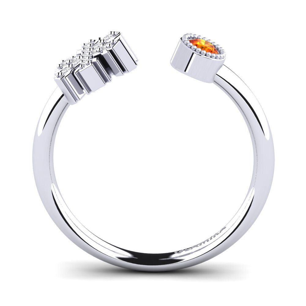 950 Palladium Orange Sapphire Ring Edina