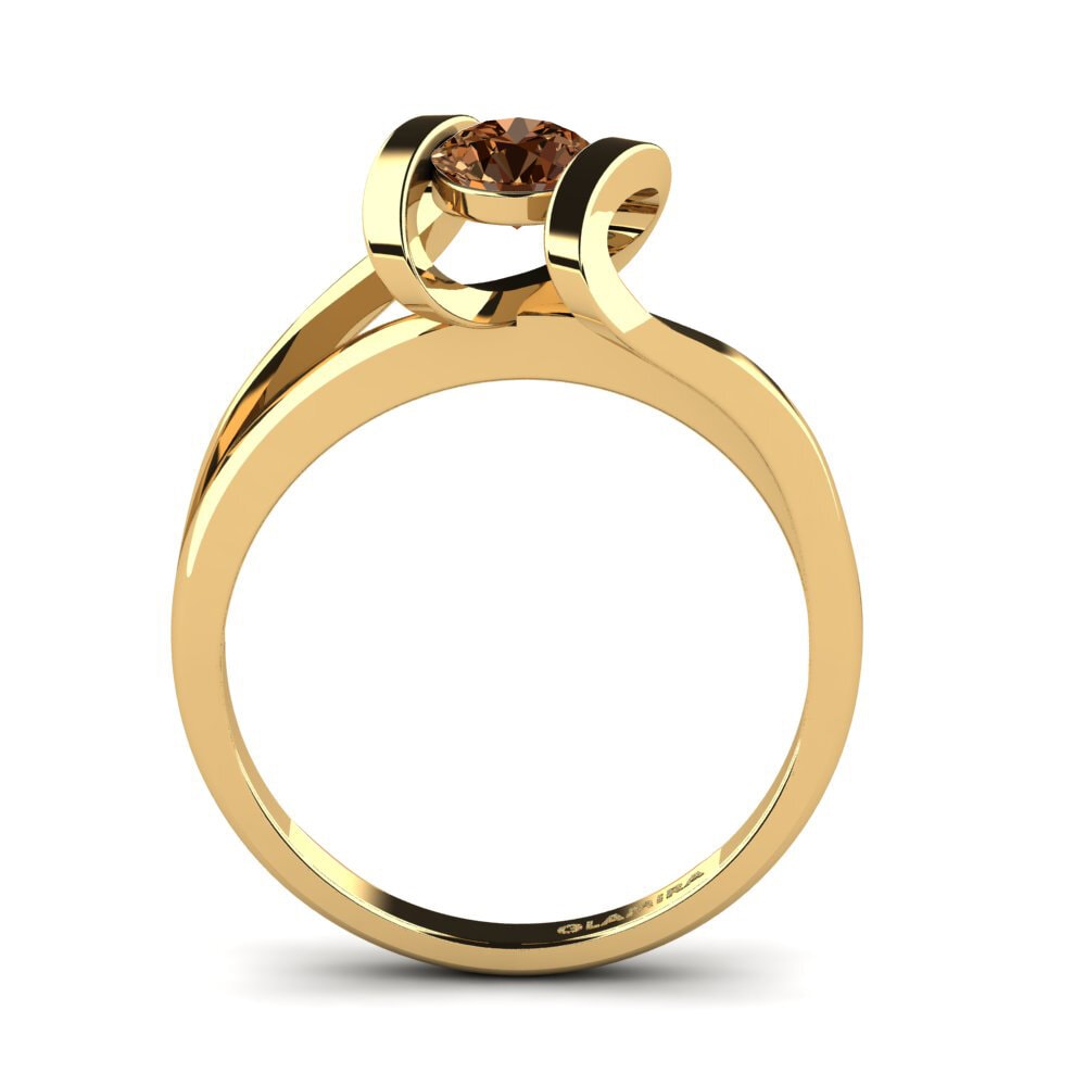 14ct Yellow Gold Brown Diamond Engagement Ring Editta