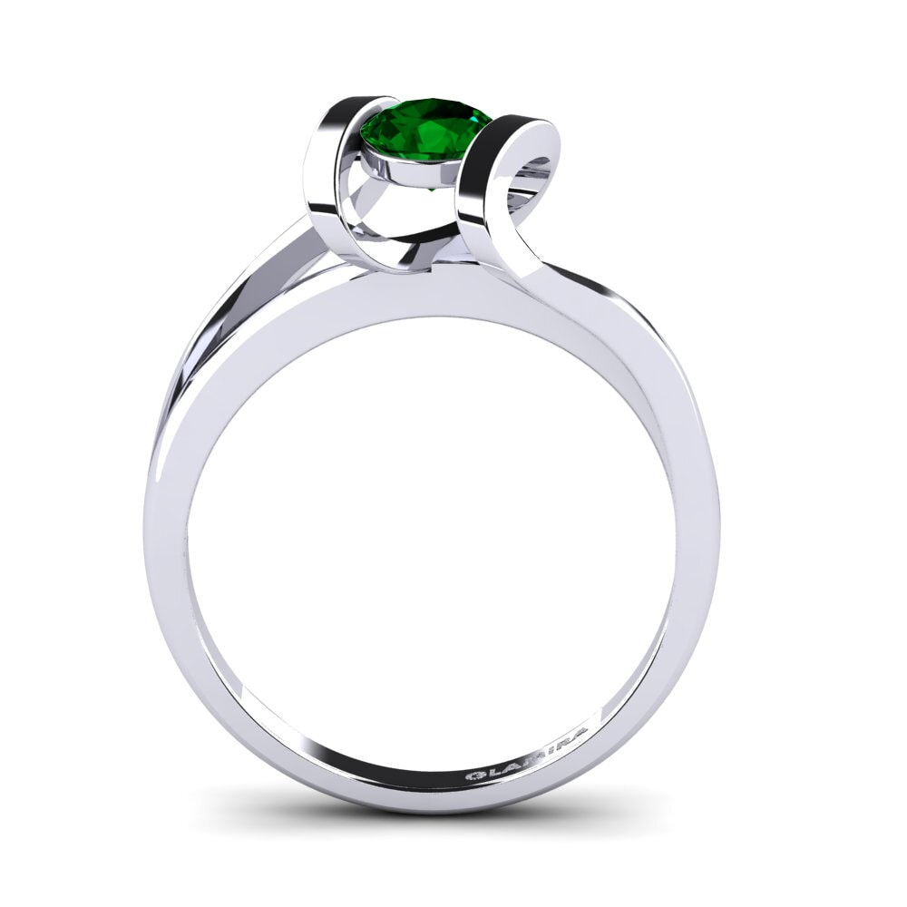 Green Zirconia Engagement Ring Editta