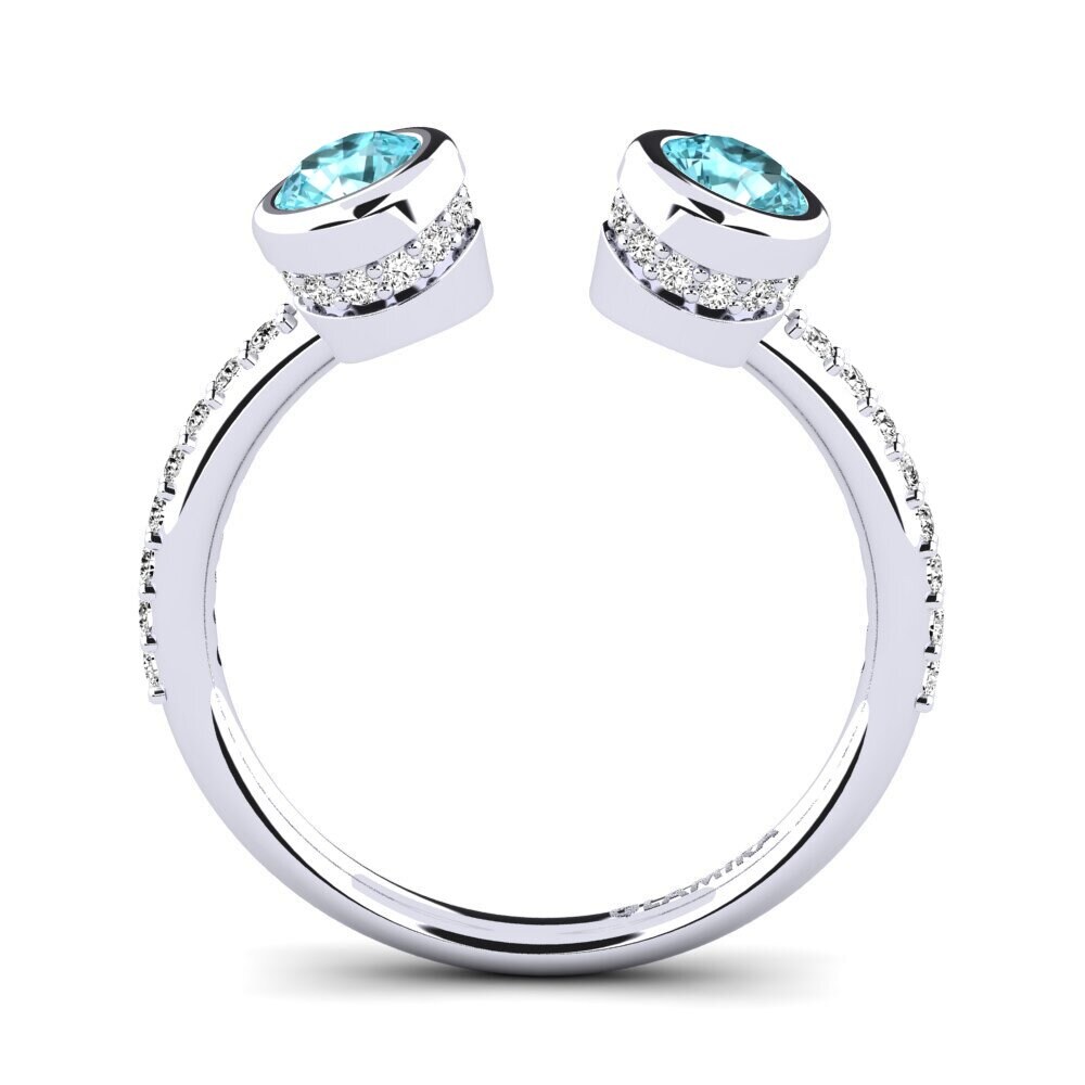 Blue Zircon Engagement Ring Edlinna