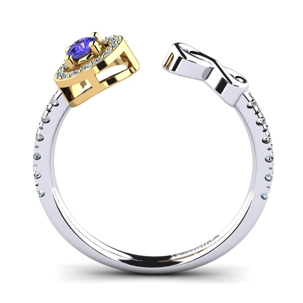 18ct White & Yellow Gold Tanzanite Ring Shira