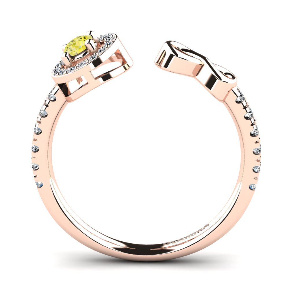 14ct Rose Gold Yellow Diamond Ring Shira
