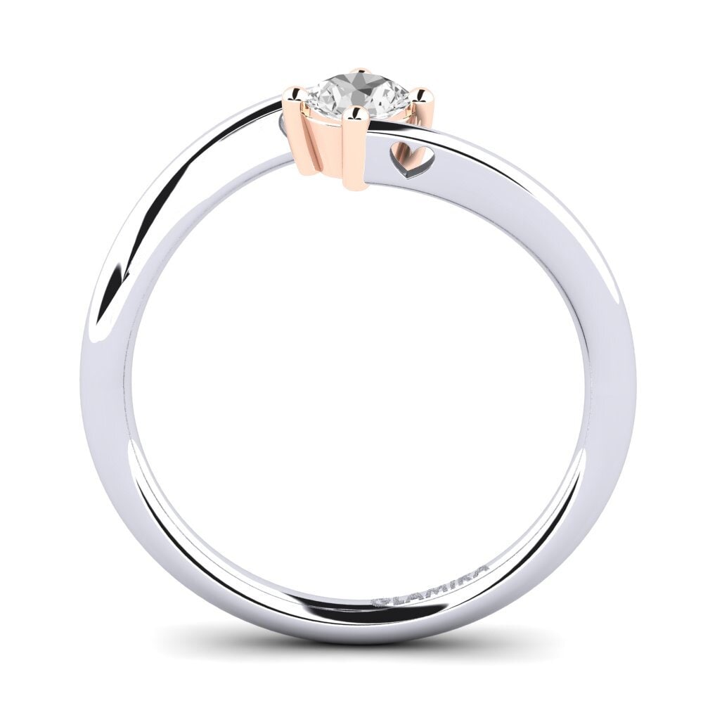 18ct White & Rose Gold White sapphire Women's Ring Edoarda