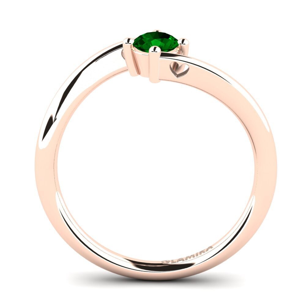 14ct Rose Gold Green Zirconia Women's Ring Edoarda