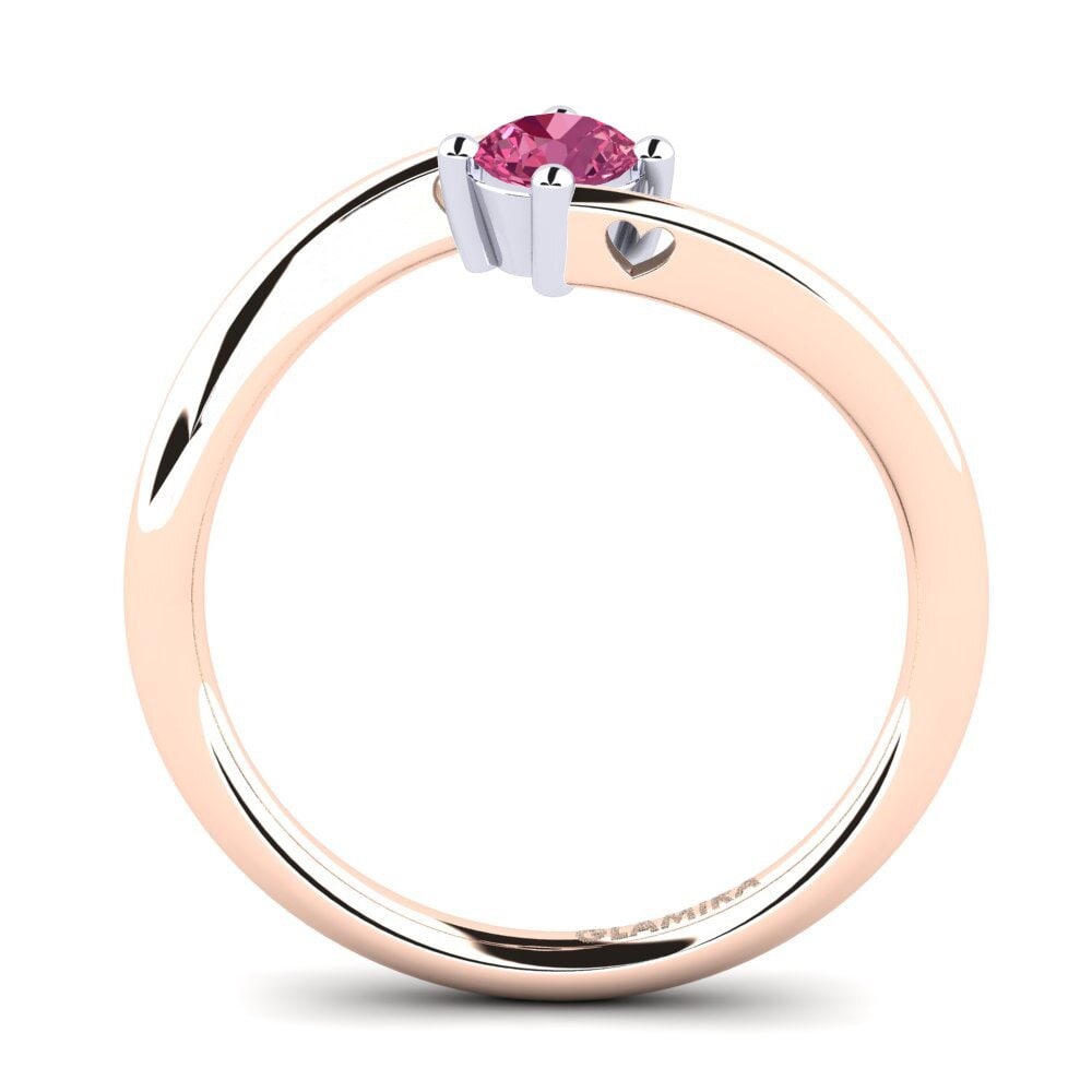 18ct Rose & White Gold Pink Tourmaline Women's Ring Edoarda