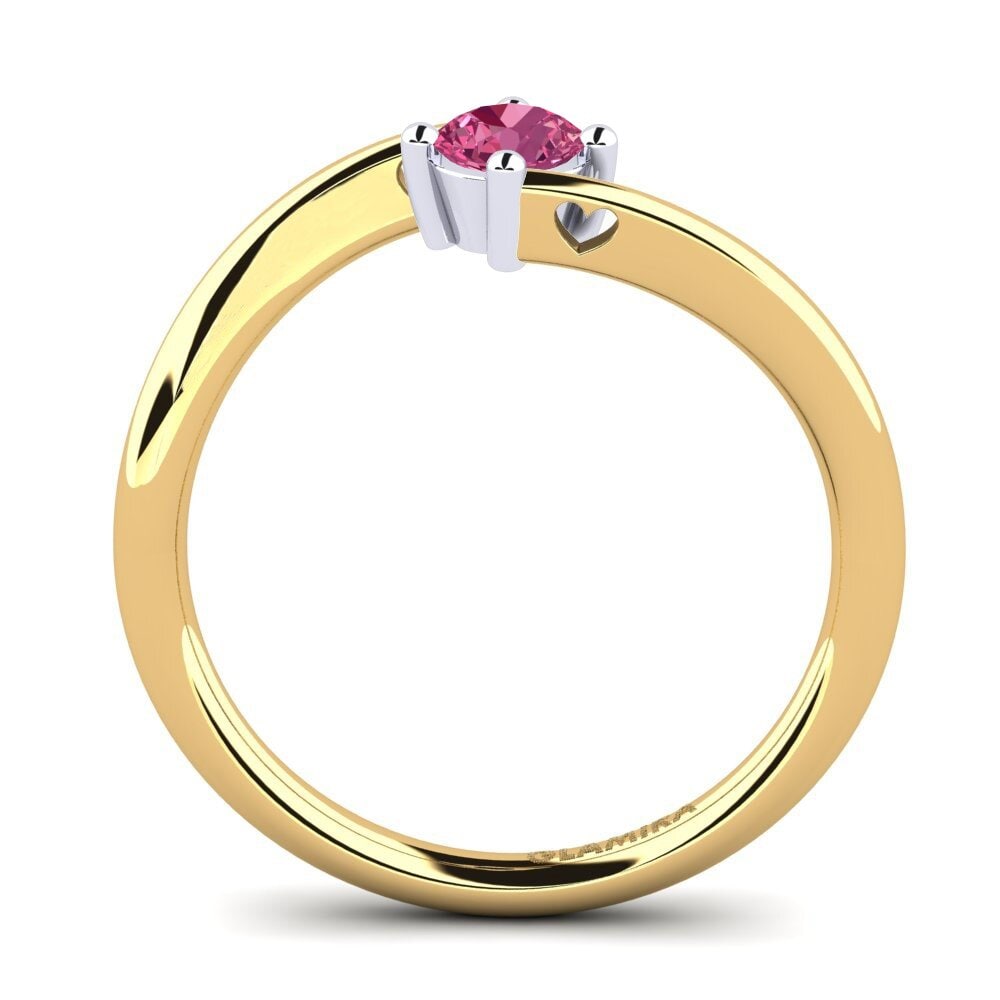 18ct Yellow & White Gold Pink Tourmaline Women's Ring Edoarda