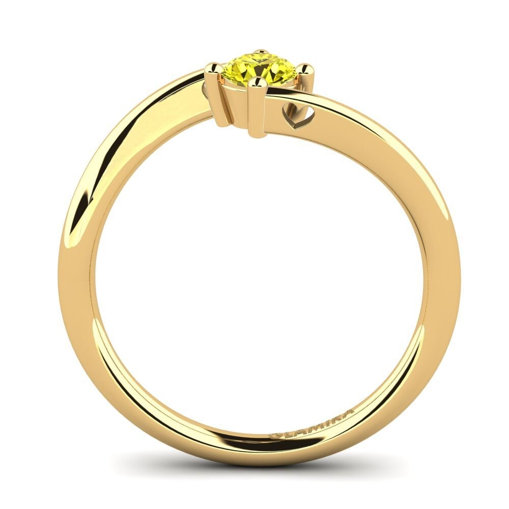 14ct Yellow Gold Yellow Diamond Women's Ring Edoarda