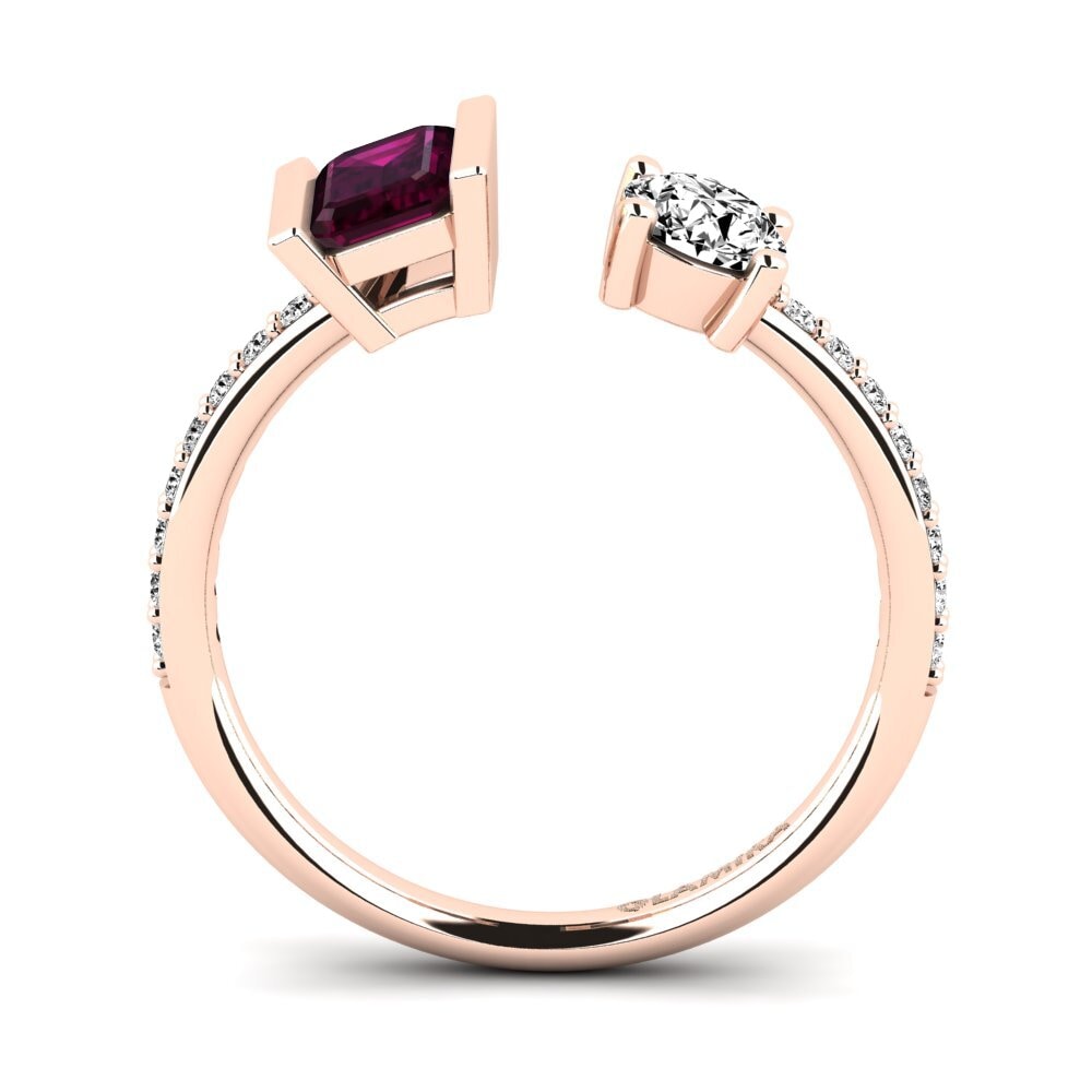 Granate Rhodolite Anillo de compromiso Edrea
